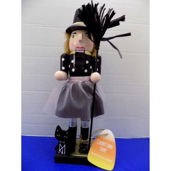 NEW Halloween Witch Nutcracker Candy Corn Lane Pink Skirt Halloween Decor - Picture 6 of 7
